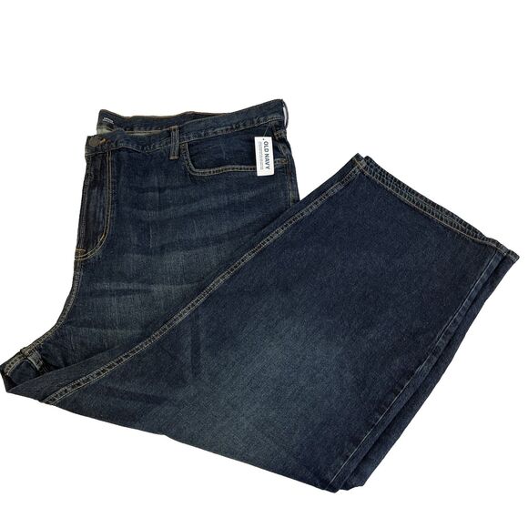 New Mens Old Navy Built In Flex Loose Denim Dark Wash Jeans Size 54x30 NWT - Picture 1 of 8